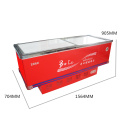 356L Sliding Door Flat Cabinet Island Freezer for Supermarket